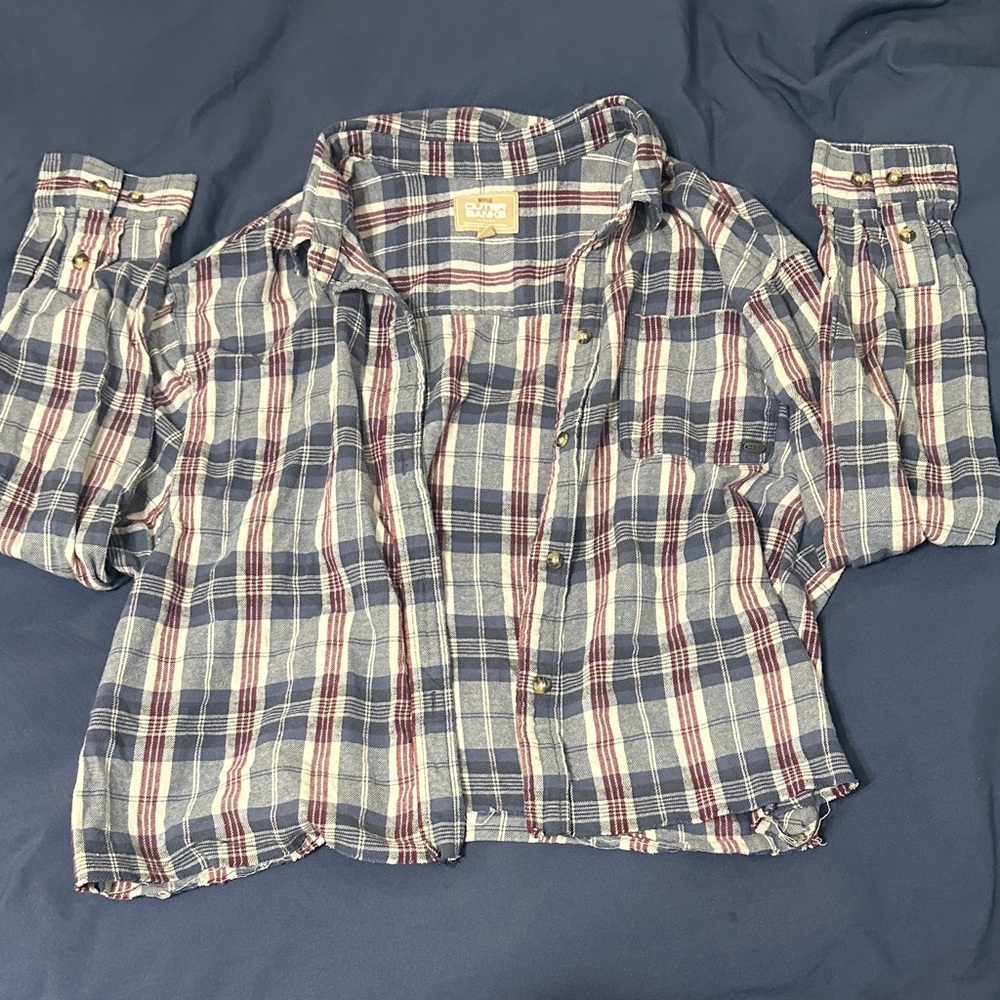 PacSun Outer Banks Blue and White Checkered Shirt